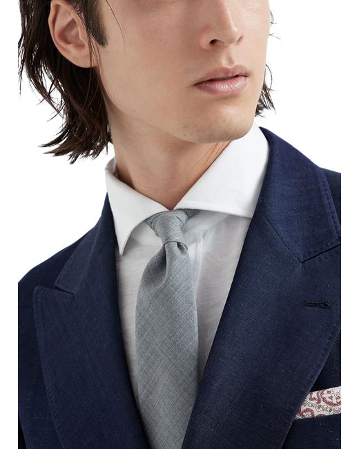 Brunello Cucinelli Gray Wool Tie for men