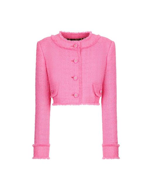 Dolce & Gabbana Pink Tweed Jackets