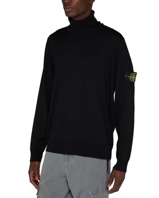 Stone Island Black Turtle Neck Sweater for men