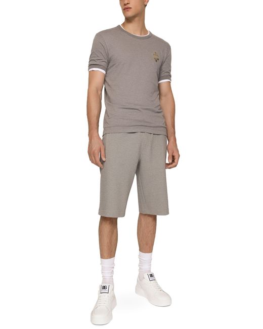 Dolce & Gabbana Gray Jersey Jogging Shorts for men