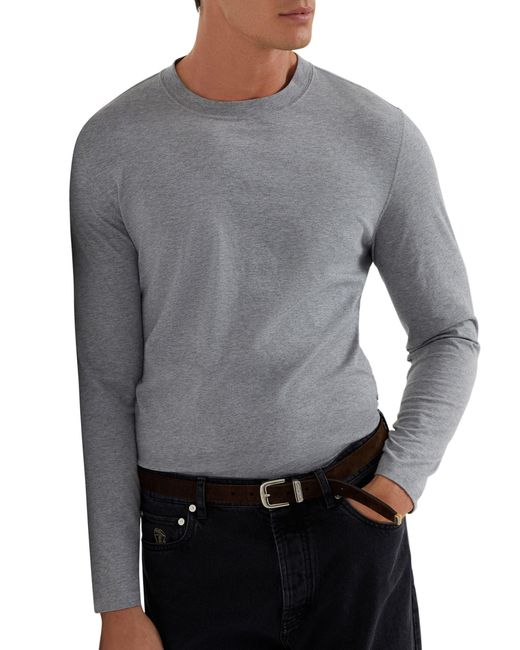 Brunello Cucinelli Gray Long Sleeve T-Shirt for men