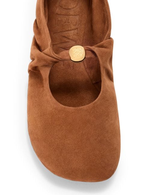 Loewe Brown Pebble Soft Ballet Flats
