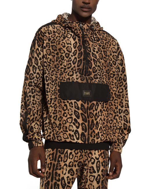 Dolce & Gabbana Brown Hooded Jacket for men