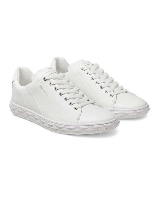Jimmy Choo White Diamond Light Leather Sneakers
