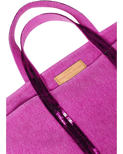 Vanessa Bruno Purple Cabas-Tasche M aus Leinen