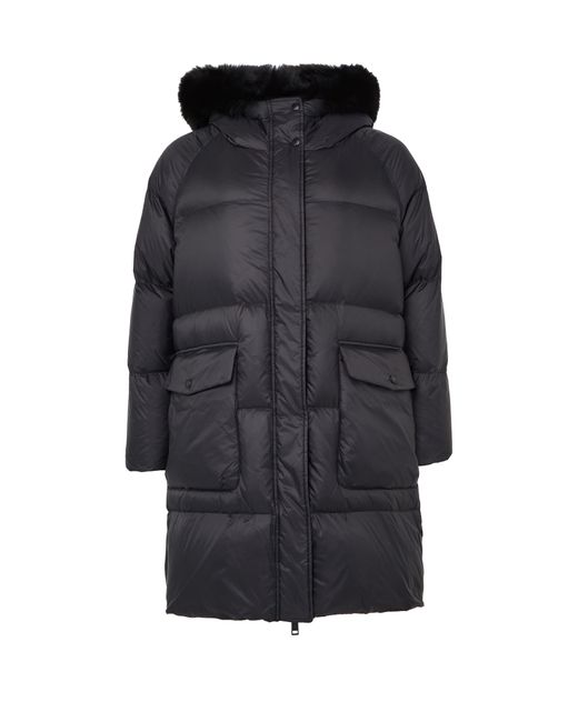 Yves Salomon Black Puffer Jacket With A Fox Fur Hood