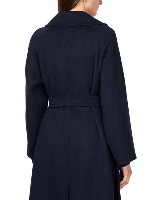 Max Mara Blue Doris Long Belted Coat