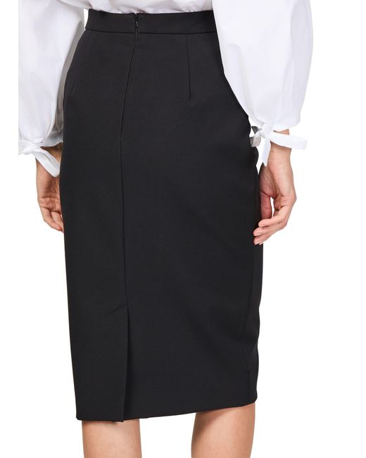 Max Mara Black Flash Midi Skirt