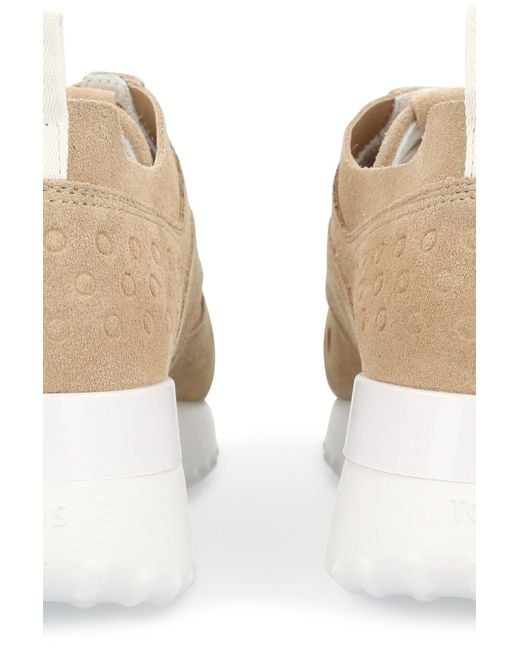 Tod's Fondo Sportivo Leather Sneakers in Natural - Lyst