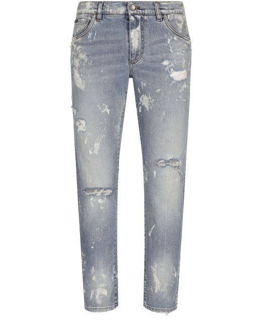 Dolce & Gabbana Slim-Jeans aus Stretch-Denim in Blue für Herren