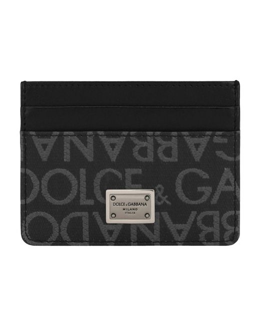 Dolce & Gabbana Black Jacquard Card Holder for men