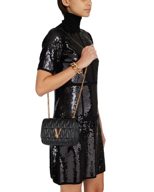 Versace Black Virtus Small Cross-body Bag
