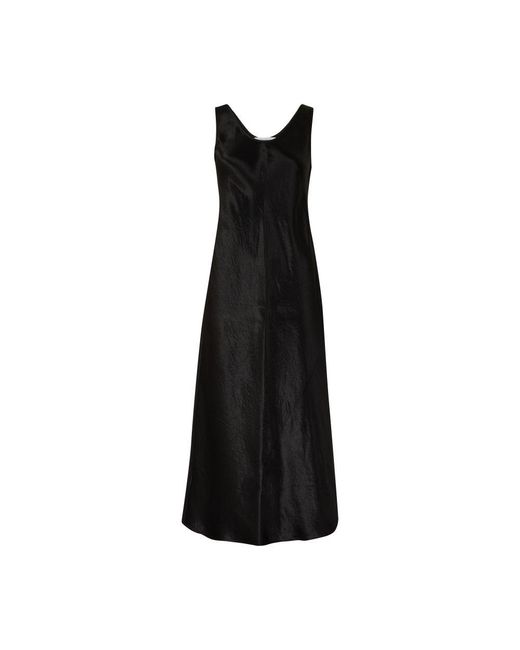 Max Mara Black Talete Satin Midi Dress - Leisure