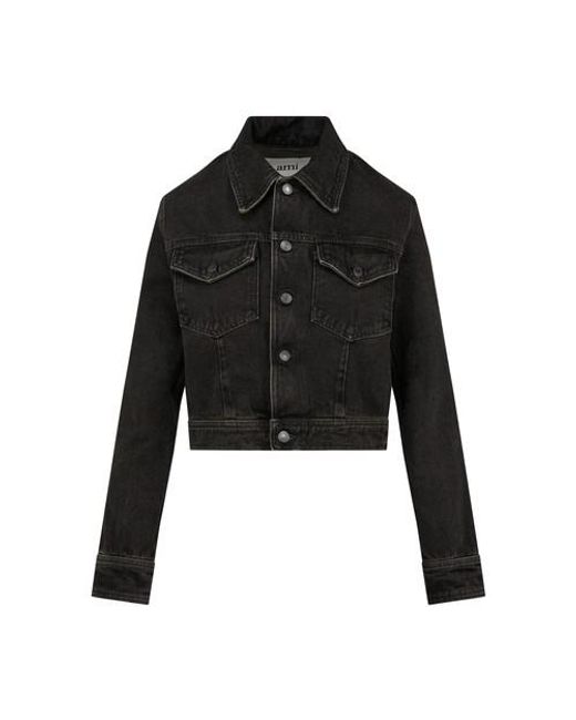 AMI Denim Jacket in Black | Lyst Australia