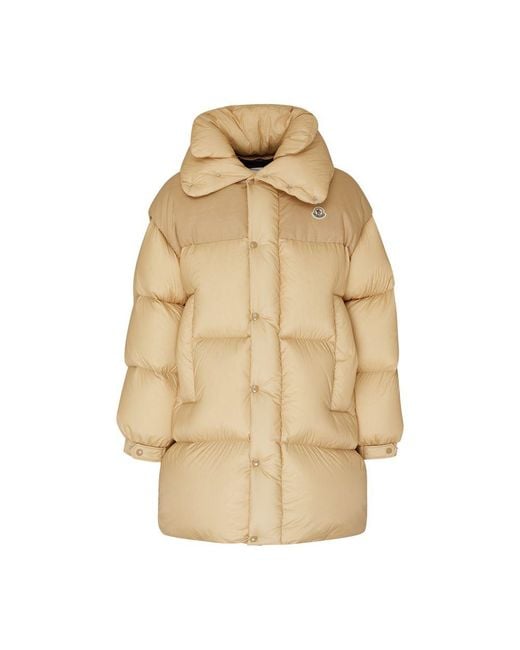 Moncler Natural Knee-Length Puffer Down Jacket for men