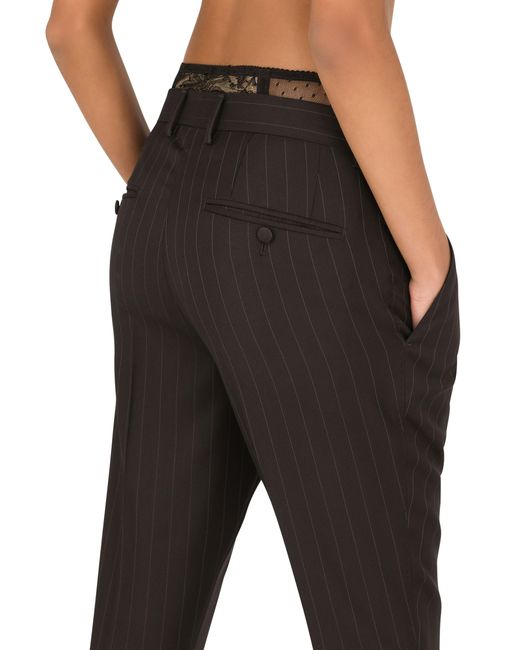 Dolce & Gabbana Black Pinstripe Pants
