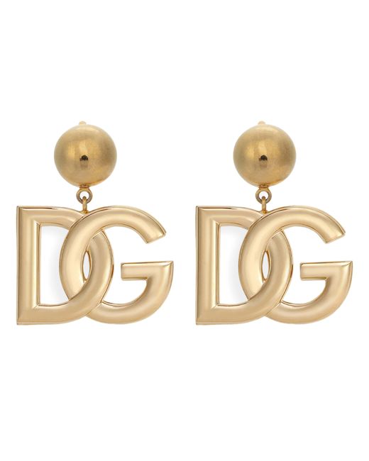Dolce & Gabbana Metallic Clip-On Earrings With Dg Logo