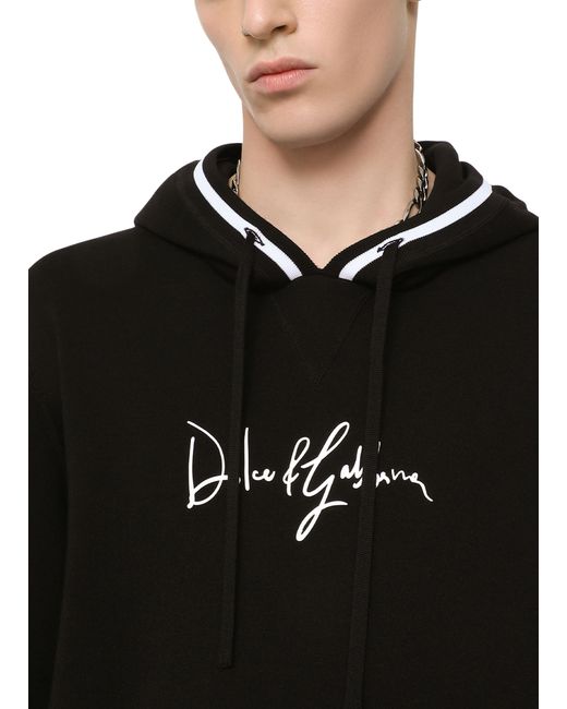 Dolce & Gabbana Hoodie aus Wolle mit Stickerei in Black für Herren