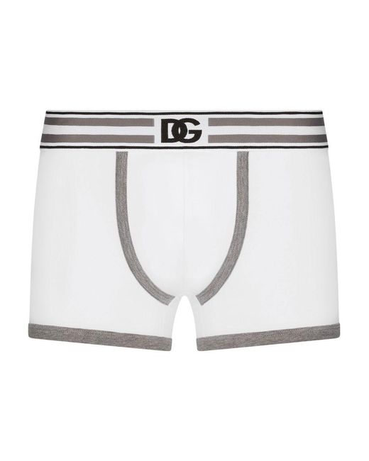 Dolce & Gabbana White Regular-fit Stretch Jersey Boxers for men