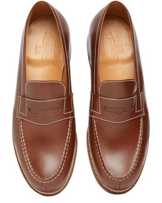 J.M. Weston Brown Animation Flat Loafers for men