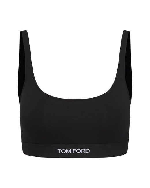 Tom Ford Black Signature Logo Bra Top