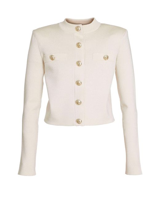 Balmain Natural Single-Breasted Knitted Jacket