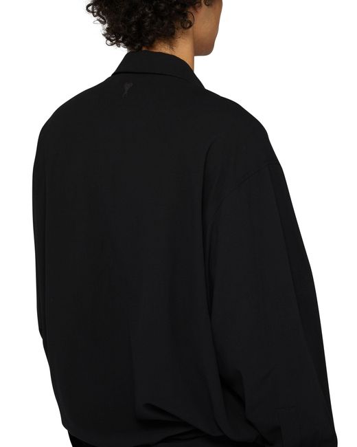 AMI Black Drawstring Shirt for men