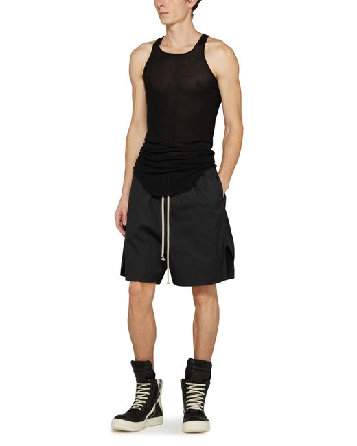Rick Owens Black Woven Shorts for men