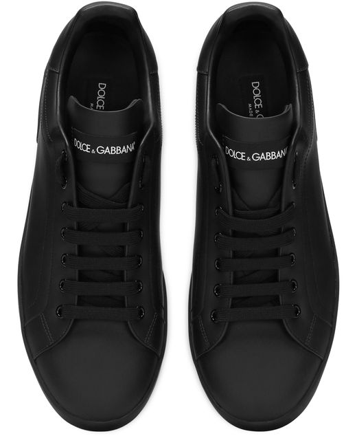Dolce & Gabbana Sneakers Portofino aus Kalbsleder in Black für Herren