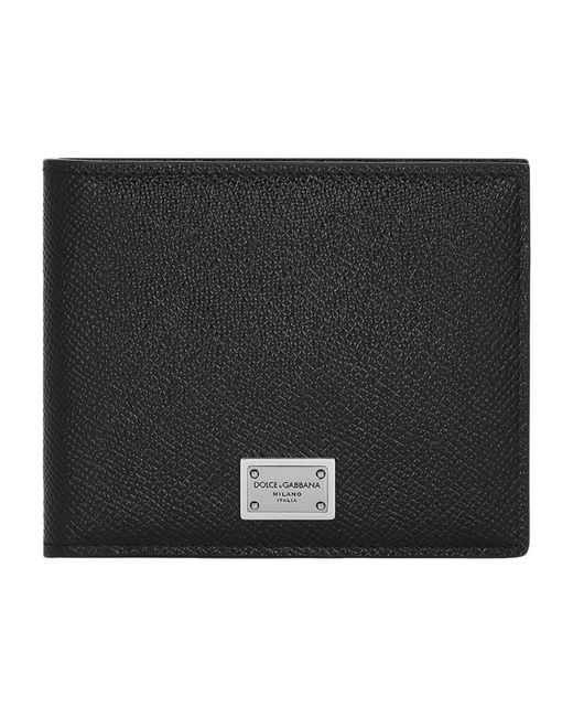 Dolce & Gabbana Black Calfskin Wallet With Coin Pocket for men
