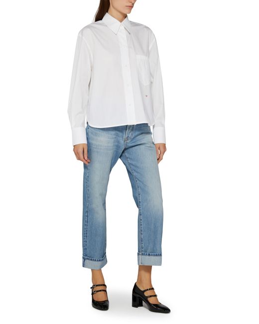 Chemise courte à manches longues Victoria Beckham en coloris White