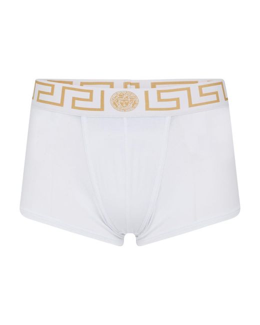Versace White Pack Of Two Boxer Shorts With Greca Border for men