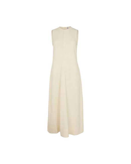 Totême  Natural Langes Webkleid Mit Streifen