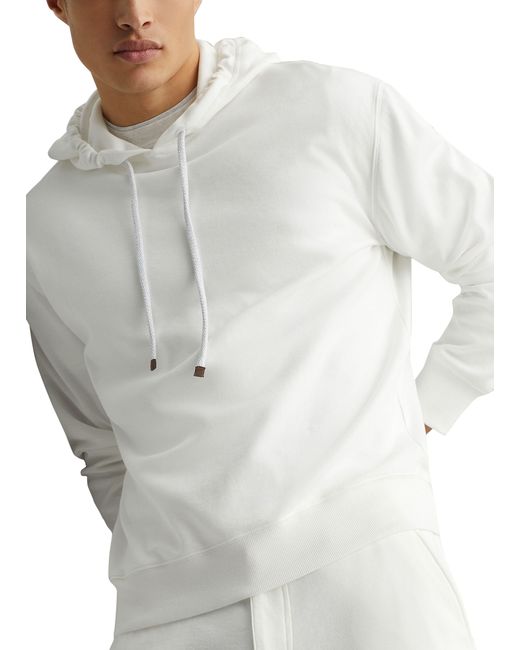 Brunello Cucinelli White Sweatshirt With Hood for men