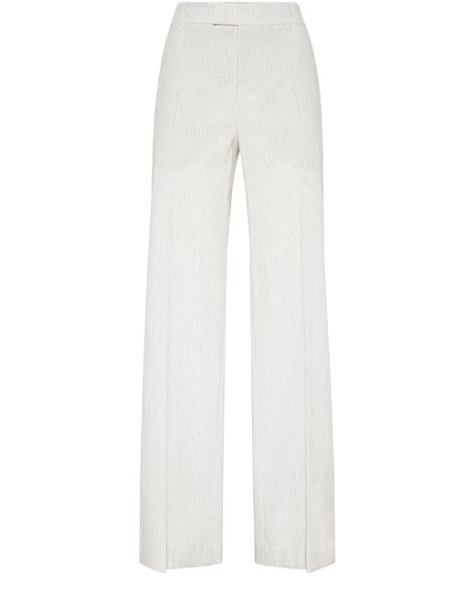 Brunello Cucinelli White Loose Flared Pants