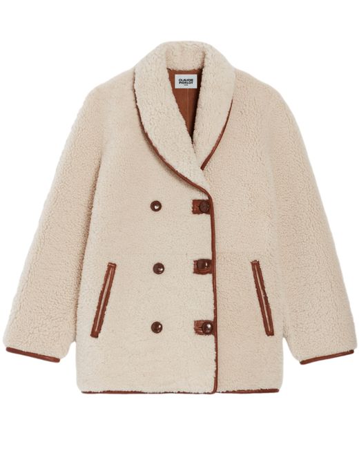 Manteau réversible peau lainée Claudie Pierlot en coloris Natural