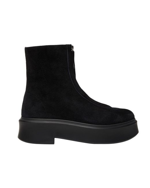 The Row Black Suede Zipped Ankle Boots 50
