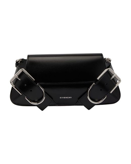 Givenchy Voyou Shoulder Flap Bag in Black | Lyst