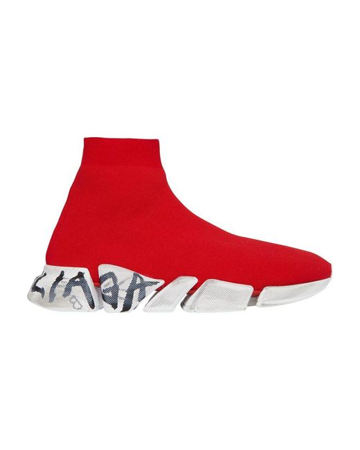 Balenciaga Red 'speed 2.0' Sneakers for men