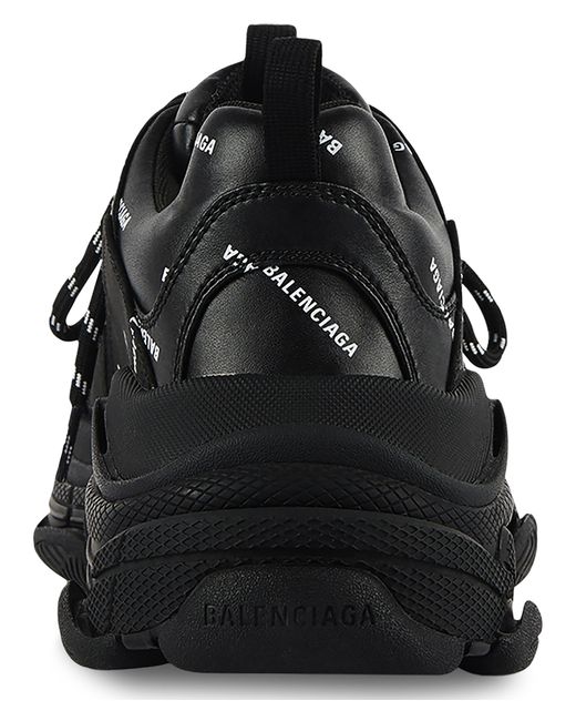 Balenciaga Black Allover Logo Triple S Sneakers