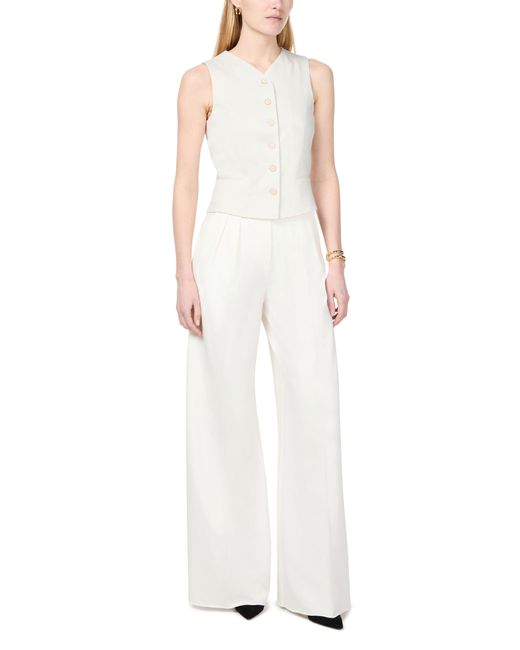 Max Mara White Taillierte Weste Mit Knöpfen Mirella