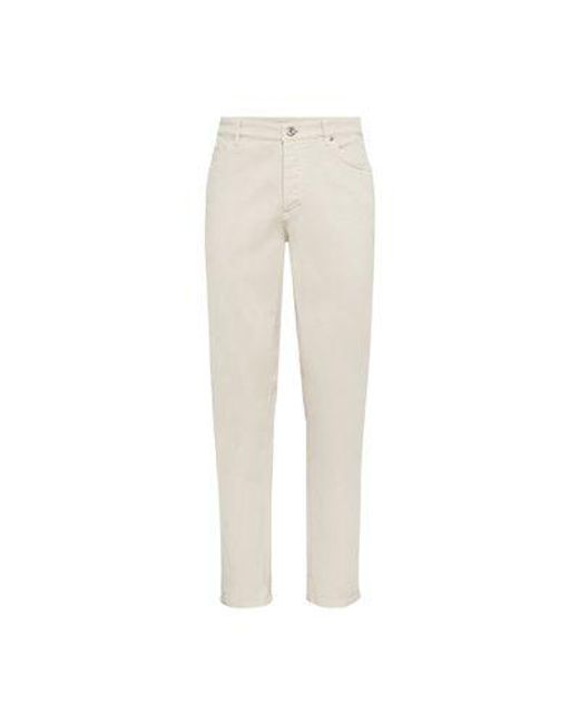 Brunello Cucinelli Natural Dyed Denim Trousers for men