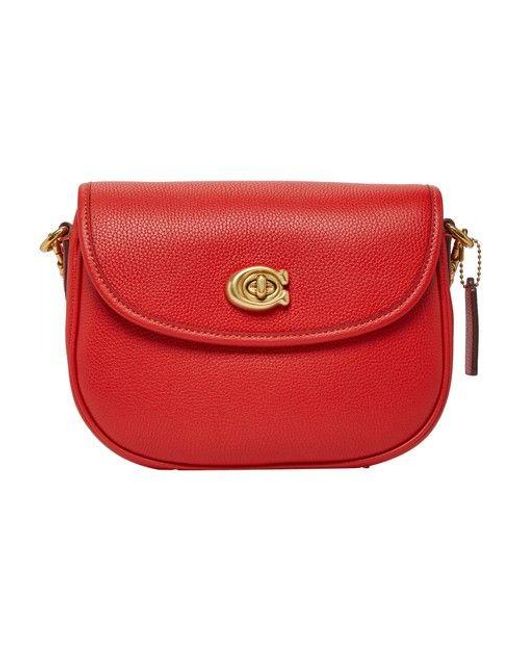 COACH Willow Saddle Bag in Red | Lyst