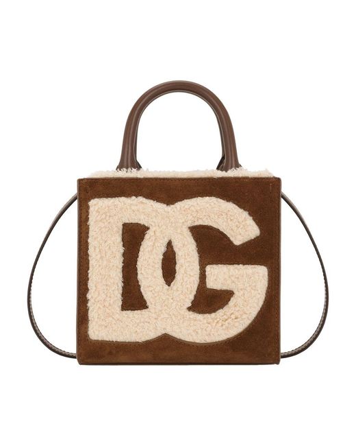 Dolce & Gabbana Brown Dg Daily Mini Shopper