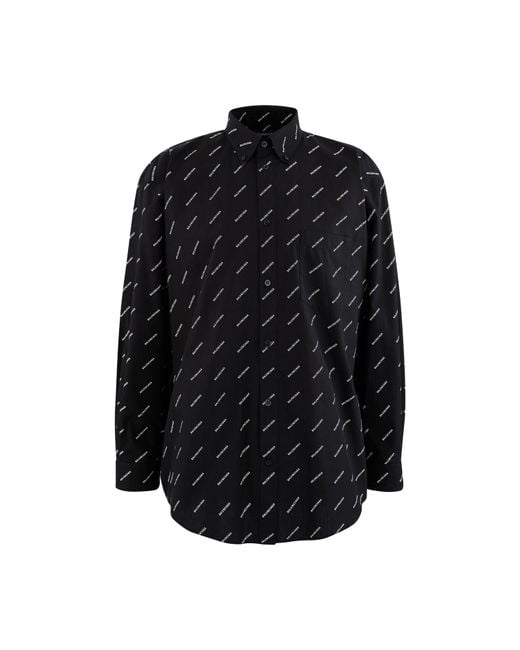Balenciaga Black Allover Logo Shirt for men