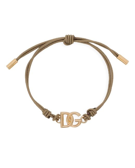 Dolce & Gabbana Metallic Logo-lettering Adjustable-fit Bracelet