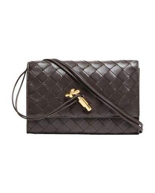 Bottega Veneta Black Brieftasche Andiamo Slim Mit Trageriemen