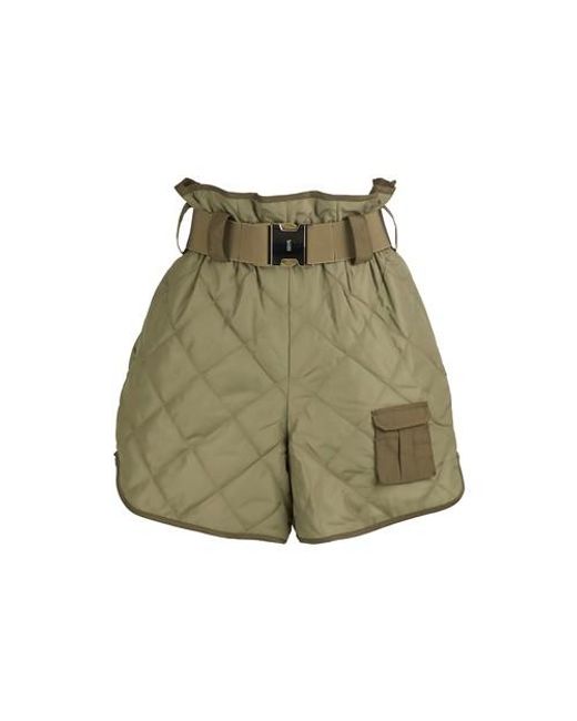 Ganni Green Quilted Shorts