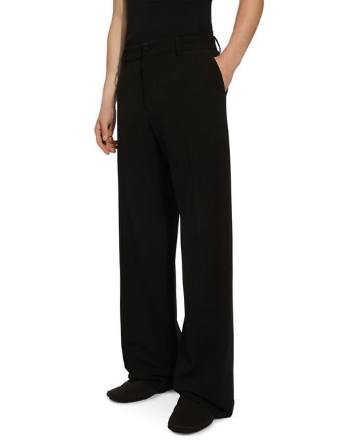 Pantalon droit en laine stretch Dolce & Gabbana pour homme en coloris Black