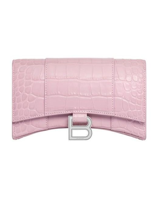Balenciaga - Hourglass Wallet on Chain, Women , Pink